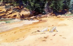 Sand Beach, Schooner Head, Maine -   John Singer Sargent Oil Painting