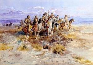 Indian Scouting Party - Charles Marion Russell Oil Painting