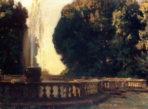 Villa Torlonia: Fountain -  John Singer Sargent Oil Painting