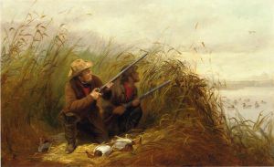 Duck Shooting with Decoys -  Arthur Fitzwilliam Tait Oil Painting