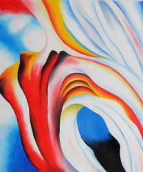 Music Pink and Blue II - Georgia O'Keeffe Oil Painting