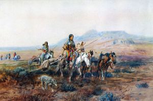 When the Trail Was Long Between Camps -  Charles Marion Russell Oil Painting