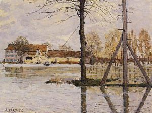 Ferry to the Ile-de-la-Loge, Flood - Oil Painting Reproduction On Canvas