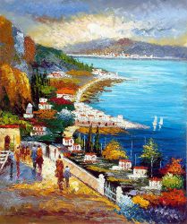 The Commute Along the Bay - Oil Painting Reproduction On Canvas