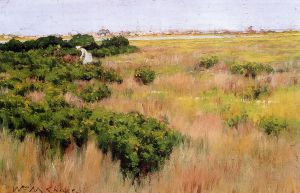 Landscape, near Coney Island - William Merritt Chase Oil Painting