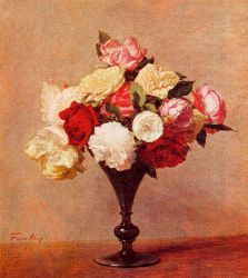 Roses in a Vase IV -   Henri Fantin-Latour Oil Painting