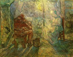 Evening: The Watch (after Millet) -  Vincent Van Gogh Oil Painting