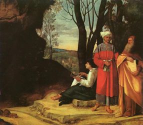 The Three Philosophers - Giorgio Barbarelli da Castelfranco Oil Painting