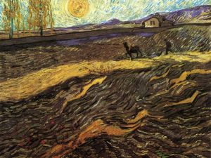 Enclosed Field with Poughman - Vincent Van Gogh Oil Painting