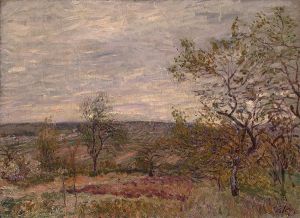 Windy Day at Veneux -  Alfred Sisley Oil Painting