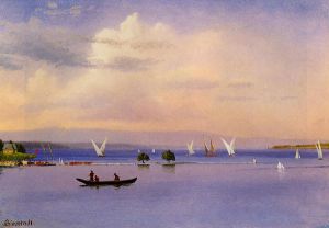 On the Lake -   Albert Bierstadt Oil Painting