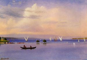 On the Lake - Albert Bierstadt Oil Painting