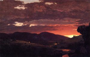 Twilight, \'Short arbiter \'twixt day and night\' -  Frederic Edwin Church Oil Painting