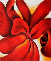 Red Cannas -  Georgia O\'Keeffe Oil Painting