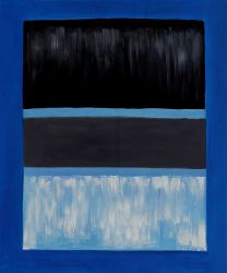White and Black in Blue - Mark Rothko Oil Painting