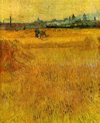 Arles: View from the Wheat Fields - Vincent Van Gogh Oil Painting