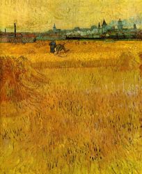 Arles: View from the Wheat Fields -   Vincent Van Gogh Oil Painting