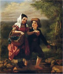The Picnic - John George Brown Oil Painting