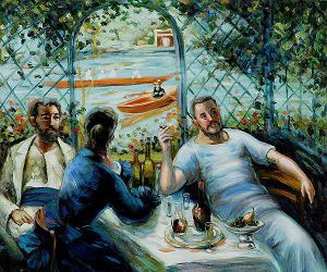 Lunch at the Resturant Fournaise (The Rowers\' Lunch) -  Pierre Auguste Renoir Oil Painting