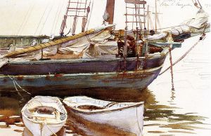 Schooner, Catherine, Somesville, Maine - John Singer Sargent Oil Painting
