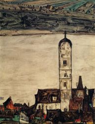 Church in Stein on the Danube - Egon Schiele Oil Painting