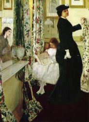 Harmony in Green and Rose: The Music Room - James Abbott McNeill Whistler Oil Painting
