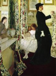 Harmony in Green and Rose: The Music Room -  James Abbott McNeill Whistler Oil Painting