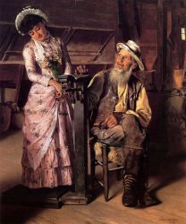 A New Weight -  John George Brown Oil Painting