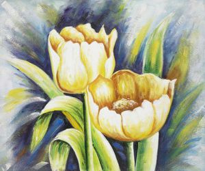Beamly Tulips - Oil Painting Reproduction On Canvas