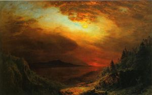 Twilight Mount Desert Island, Maine -  Frederic Edwin Church Oil Painting