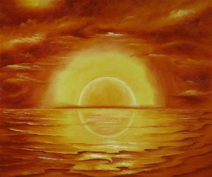 Surfer's Sunset - Oil Painting Reproduction On Canvas