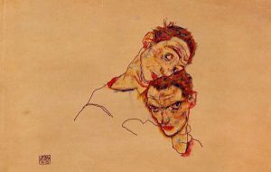 Double Self Portrait - Egon Schiele Oil Painting