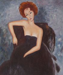 Young Redhead in an Evening Dress, 1918 - Oil Painting Reproduction On Canvas