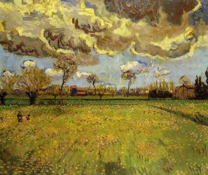 Landscape under a Stormy Sky - Vincent Van Gogh Oil Painting