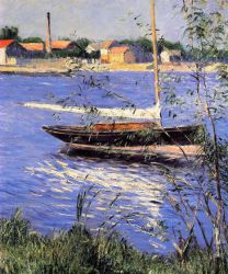 Anchored Boat on the Seine at Argenteuil - Gustave Caillebotte Oil Painting