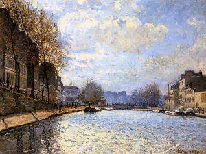 View of the Canal St. Martin - Oil Painting Reproduction On Canvas