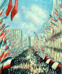 La Rue Montorgueil, Paris, Festival of June 30, 1878 II - Claude Monet oil painting