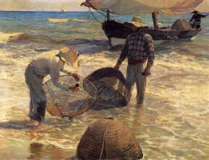 Valencian Fishermen - Joaquin Sorolla y Bastida Oil Painting