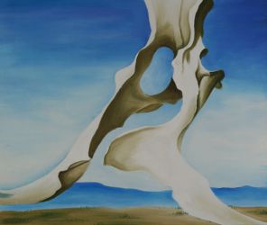 Pelvis with the Distance -   Georgia O\'Keeffe Oil Painting