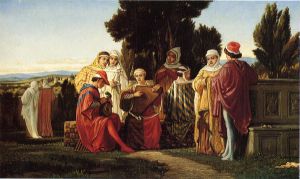 The Music Party - Elihu Vedder Oil Painting