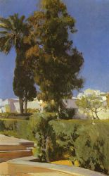 Gardens of the Alczar -   Joaquin Sorolla y Bastida Oil Painting