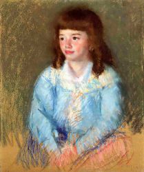 Young Boy in Blue - Mary Cassatt Oil Painting