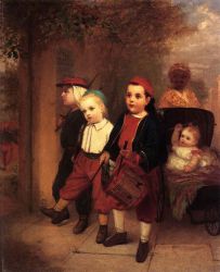 Young Recruits - John George Brown Oil Painting