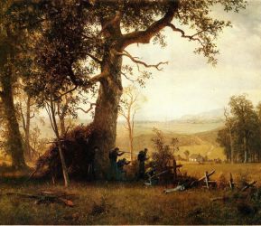 Guerilla Warfare - Albert Bierstadt Oil Painting