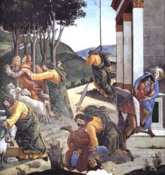The Trials and Calling of Moses (detail 7) (Cappella Sistina, Vatican) -  Sandro Botticelli oil painting