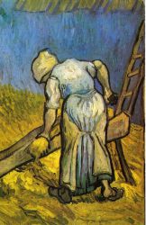 Peasant Woman Cutting Straw (after Millet) - Oil Painting Reproduction On Canvas