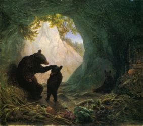 Bear and Cubs - William Holbrook Beard Oil Painting