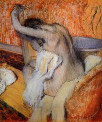 After the Bath, Woman Drying Herself 3 - Edgar Degas Oil Painting