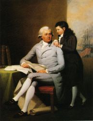 Jeremiah Wadsworth and His Son Daniel Wadsworth - John Trumbull Oil Painting