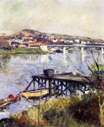 The Argenteuil Bridge - Gustave Caillebotte Oil Painting
